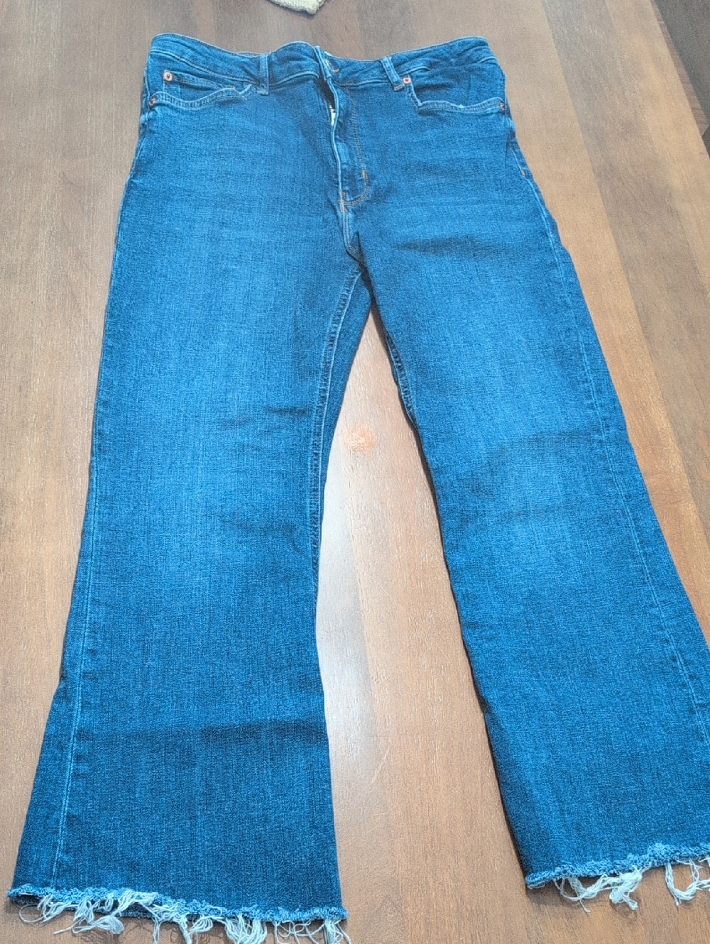 Zara Blue Denim Jeans with Contrast Stitching